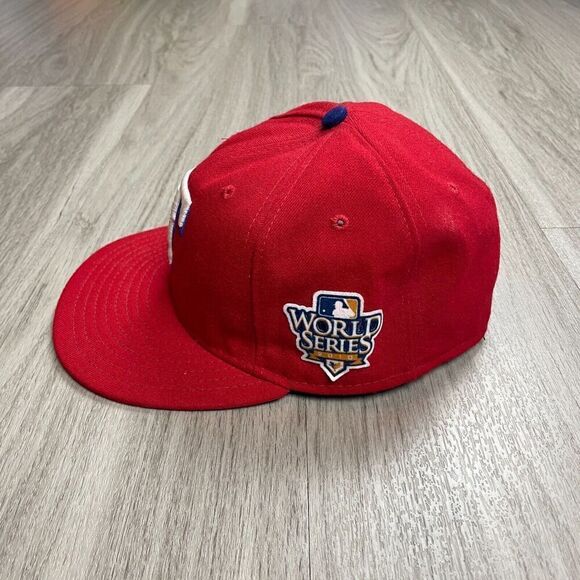 Texas Rangers Hat Cap Red 7 1/8 New Era World Series On Field Fitted 59Fifty MLB - Picture 2 of 8